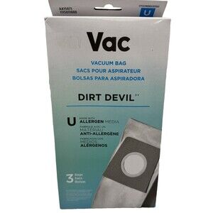 Dirt Devil Vacuum Bags Style U Allergen Media 3 Pack